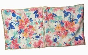 Tabitha Webb 2 Pillow Covers 20x20” Woven Fabric Watercolor Floral Embroidered